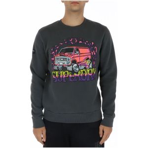Superdry, Heren, Sweatshirts & Hoodies, Grijs, Maat: 2XL Katoen,