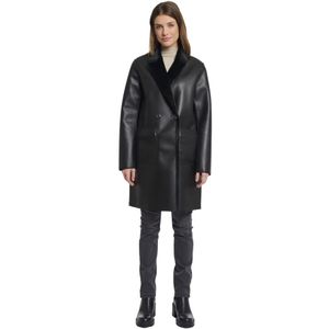 Rino&Pelle, Dames, Mantels, Zwart, Maat: XL Zijde,