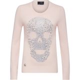 Philipp Plein - Pullover Round Neck LS Skull - Roze - Kasjmier - Dames