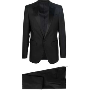 Dsquared2 Berlin Wol en Zijde Single Breasted Pak , Black , Heren , Maat: M