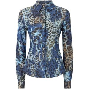 Roberto Cavalli, Dames, Blouses & Shirts, Veelkleurig, Maat: XS Katoen,
