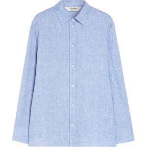 Max Mara, Dames, Blouses & Shirts, Blauw, Maat: L Katoen,