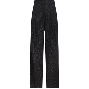 Max Mara, Dames, Broeken, Zwart, Maat: 2XS Satijn,