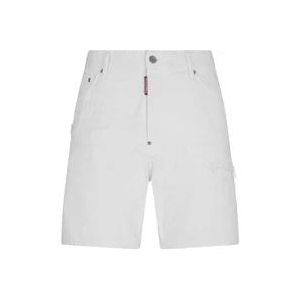 Dsquared2 Witte Bull denim shorts , White , Heren , Maat: L