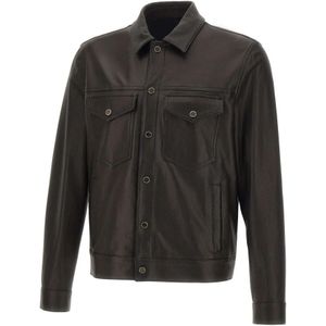 Tagliatore, Heren, Jassen, Zwart, Maat: L Leer,