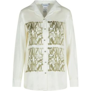 Max Mara, Dames, Blouses & Shirts, Wit, Maat: 2XS Zijde,