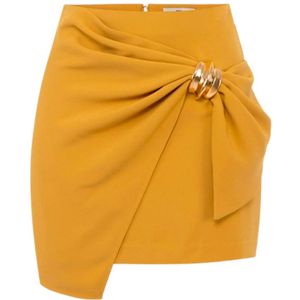 Elisabetta Franchi, Dames, Rokken, Geel, Maat: S Poliester,