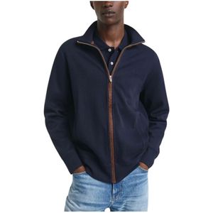 Gant, Heren, Sweatshirts & Hoodies, Blauw, Maat: XL