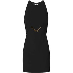 Elisabetta Franchi, Dames, Jurken, Zwart, Maat: L