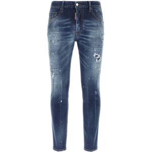 Dsquared2 Skater Stretch Denim Jeans , Blue , Heren , Maat: XS