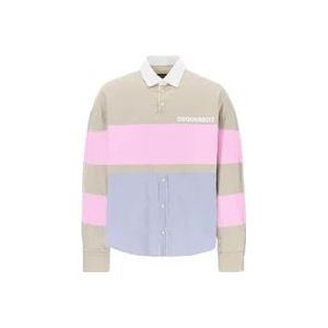 Dsquared2 Oversized Hybrid Rugby Shirt , Multicolor , Heren , Maat: L
