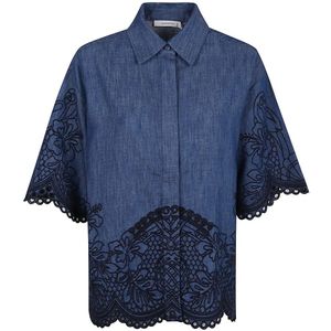 Zimmermann, Dames, Blouses & Shirts, Blauw, Maat: S Katoen,