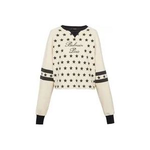 Balmain Handtekening sterren trui , Beige , Dames , Maat: M