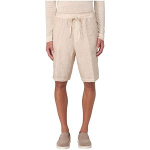 120% Lino, Heren, Korte broeken, Beige, Maat: XL Linnen,