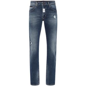 Philipp Plein, Heren, Jeans, Blauw, Maat: W30 Katoen,