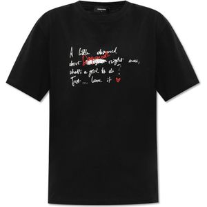 Dsquared2, Dames, Tops, Zwart, Maat: XS Katoen,