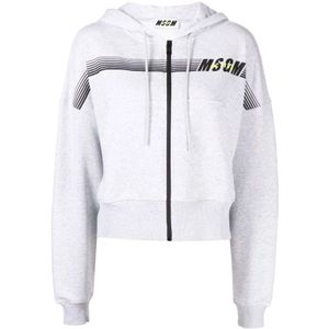 Msgm, Dames, Sweatshirts & Hoodies, Grijs, Maat: L