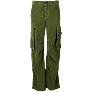 Dsquared2 Katoen Elastaan Broek , Green , Dames , Maat: 2XS