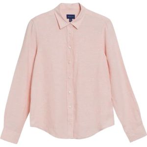 Gant, Dames, Blouses & Shirts, Oranje, Maat: M Linnen,