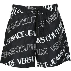 Versace Jeans Couture, Heren, Korte broeken, Zwart, Maat: XL Poliester,