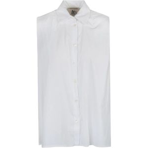 Semicouture, Dames, Blouses & Shirts, Wit, Maat: S Katoen,
