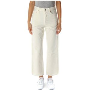 Levi's, Dames, Jeans, Beige, Maat: W26 L27 Katoen,