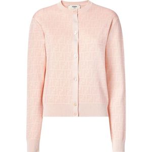 Fendi, Dames, Truien, Roze, Maat: 2XS Zijde,