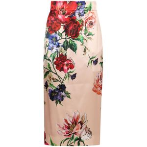 Dolce & Gabbana, Dames, Rokken, Veelkleurig, Maat: XS Satijn,