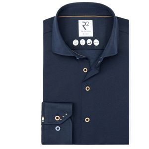 R2 Amsterdam, Heren, Overhemden, Blauw, Maat: 3XL