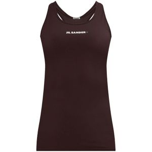 Jil Sander - Logo Tank Top - Bruin - Mouwloos - Racerback
