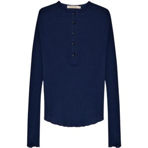 The New Society, Dames, Tops, Blauw, Maat: XS Katoen,