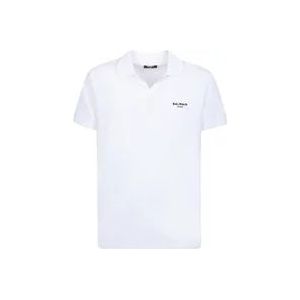 Balmain Logo Print Polo , White , Heren , Maat: 3XL