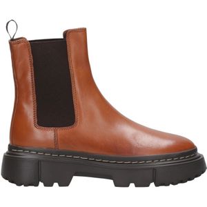 Hogan Stedelijke Chelsea Boot Bruin Leer , Brown , Dames , Maat: 39 EU