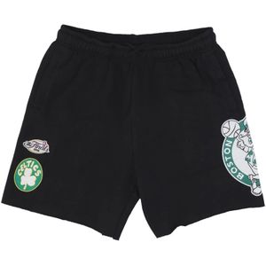 Mitchell & Ness - NBA Vintage Logo Fleece Shorts - Zwart - Korte Broeken