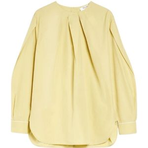 Max Mara, Dames, Blouses & Shirts, Geel, Maat: L Katoen,