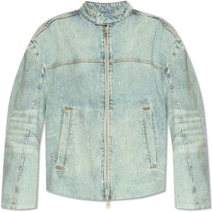 Diesel, Dames, Jassen, Blauw, Maat: M Denim,