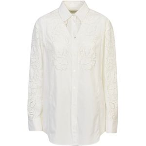 Weekend Max Mara, Dames, Blouses & Shirts, Wit, Maat: S Katoen,