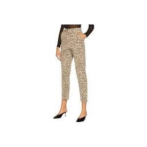 Twinset Leopard Print Rechte jeans , Brown , Dames , Maat: XS