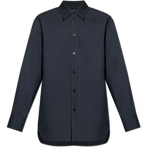 Jil Sander, Heren, Overhemden, Blauw, Maat: M Wol,