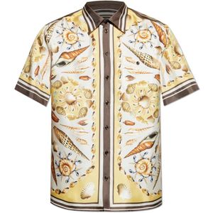 Dolce & Gabbana, Heren, Overhemden, Beige, Maat: XL Zijde,