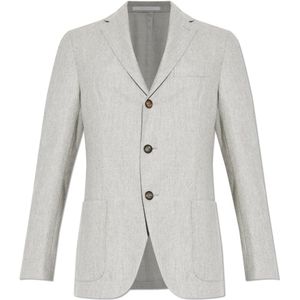 Eleventy, Heren, Jassen, Grijs, Maat: L Wol,