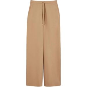 Max Mara Studio, Dames, Broeken, Bruin, Maat: 3XS Wol,