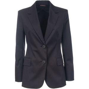Max Mara Studio, Dames, Jassen, Zwart, Maat: XS Gabardine,