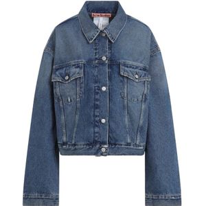 Acne Studios, Dames, Jassen, Blauw, Maat: S Katoen,
