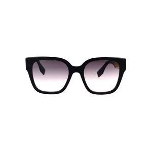 Glamoureuze vierkante zonnebril met Fendi-motief , Black , unisex , Maat: 54 MM