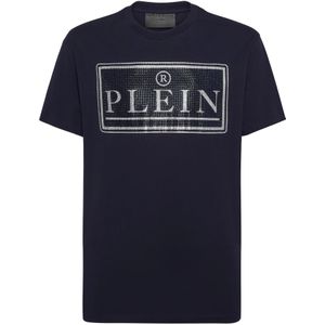 Philipp Plein, Heren, Tops, Blauw, Maat: L Katoen,