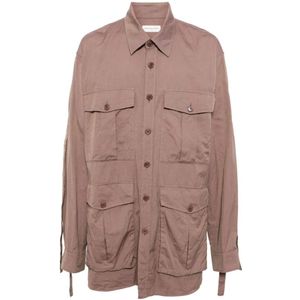 Dries Van Noten, Dames, Blouses & Shirts, Bruin, Maat: M Katoen,