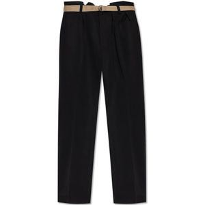 Maison Margiela, Heren, Broeken, Zwart, Maat: L Wol,