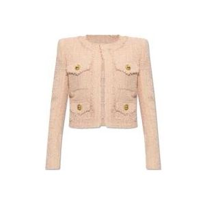 Balmain Tweed blazer , Pink , Dames , Maat: S