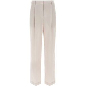 Brunello Cucinelli, Dames, Broeken, Wit, Maat: 2XS Wol,
